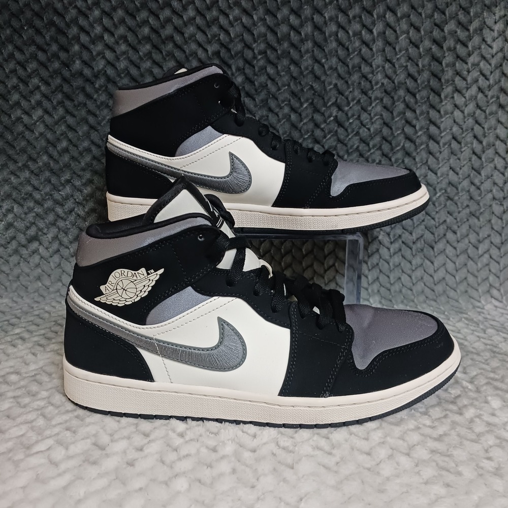Nike Air Jordan 1 SE Mid Men's Basketball Shoes Satin Smoke Grey Sneakers Sz 9.5